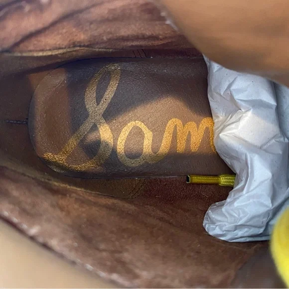 Sam Edelman Womens Shoes Tamia Combat Boots 7 Calf Hair Leather Leopard Lace Up - Picture 11 of 13